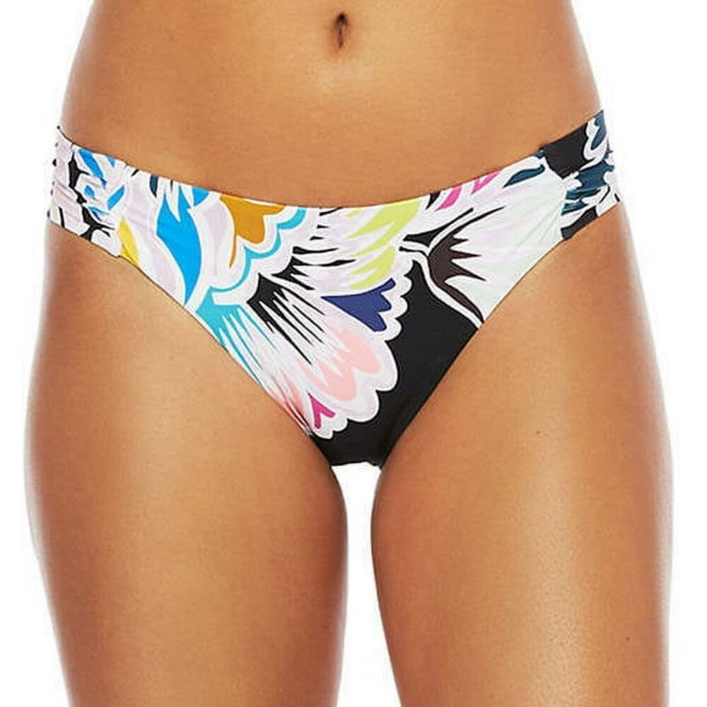 Trina Turk BLACK MULTI Seychelles Printed Hipster Bikini Swim Bottom Size M